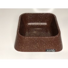 Marbly Kahve Galaxy Mermerit Köpek Mama Su Kabı 500 ml Marbly Kahve Galaxy Mermerit Köpek Mama Su Kabı 500 ml