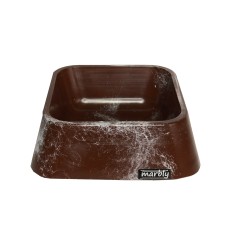 Marbly Kahve Dalgalı Mermerit Köpek Mama Su Kabı 500 ml Marbly Kahve Dalgalı Mermerit Köpek Mama Su Kabı 500 ml