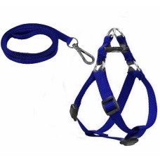 Köpek Göğüs Tasma Seti 25-40 cm Mavi+ Gezdirme Kayışı