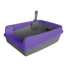 Kedi Tuvalet Kum Kabı 50/37/13.5 cm Mor + Kürek Hediye