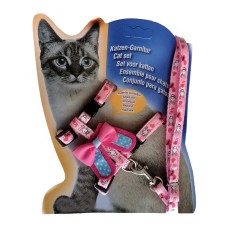 Atlantik Kurdelalı Desenli Kedi Göğüs Bel Tasması 20*32 cm Pembe Atlantik Kurdelalı Desenli Kedi Göğüs Bel Tasması 20*32 cm Pembe