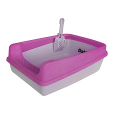 Kedi Tuvalet Kum Kabı 50/37/13.5 cm Pembe+ Kürek Hediye