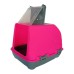 Lüks Üstü Açılabilir Kedi Tuvaleti 38-50 cm Pembe