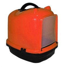 Kapalı kedi tuvalet kabı 49.5*40*50 cm Turuncu