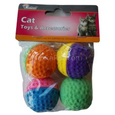 Eastland İki Renkli Kedi Oyuncak Sünger Top 4 Lü