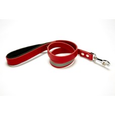 Doggie El Yapımı Deri Reflektörlü Gezdirme Kayışı 2,5 cm x 90 cm Kırmızı