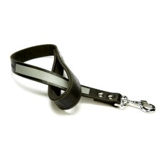 Doggie El Yapımı Deri Reflektörlü Gezdirme Kayışı 3 cm x 60 cm Siyah