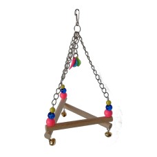Üçgen Kuş Salıncağı, Çanlı Renkli 10* 18 cm