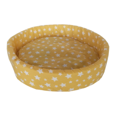 Yıldız Desenli Sünger Kedi Köpek Yatağı 10 cm x 42 cm Sarı