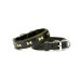 Doggie Metal Kemik Desenli Deri Köpek Tasması 2 cm / 45 cm Siyah