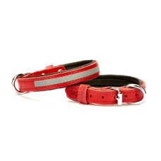 Doggie Konforlu Reflektörlü Deri Köpek Tasması 1,5x25-30 cm Kırmızı Doggie Konforlu Reflektörlü Deri Köpek Tasması 1,5x25-30 cm Kırmızı