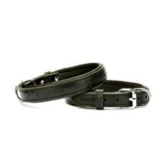 Doggie Kemik Desenli Deri Köpek Boyun Tasması 2x30x35 cm Siyah Doggie Kemik Desenli Deri Köpek Boyun Tasması 2x30x35 cm Siyah