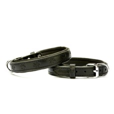 Doggie Pati Desenli Deri Köpek Boyun Tasması 2x35x40 cm Siyah Doggie Pati Desenli Deri Köpek Boyun Tasması 2x35x40 cm Siyah