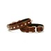 Doggie Konfor Deri El Yapımı Çivili Köpek Boyun Tasması 2,5x37-45cm Kahverengi