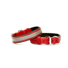 Doggie Konforlu Reflektörlü Deri Köpek Tasması 2,5x37-45 cm Kırmızı Doggie Konforlu Reflektörlü Deri Köpek Tasması 2,5x37-45 cm Kırmızı