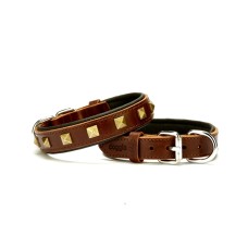 Doggie Piramit Metal İşlemeli Deri Köpek Boyun Tasması 2,5x37x45 cm Kahverengi Doggie Piramit Metal İşlemeli Deri Köpek Boyun Tasması 2,5x37x45 cm Kahverengi