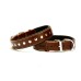 Doggie Deri Rivetli Köpek Tasması 3,5x47-55 cm Kahverengi