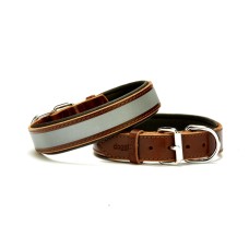 Doggie Konforlu Reflektörlü Deri Köpek Tasması 3x42-50 cm Kahverengi