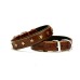 Doggie Yıldız Desenli Deri Köpek Boyun Tasması 3x42x50 cm Kahverengi