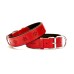 Doggie Pati Desenli Deri Köpek Boyun Tasması 4x47x55 cm Kırmızı