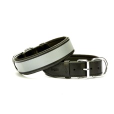 Doggie Konforlu Reflektörlü Deri Köpek Tasması 4x47-55 cm Siyah