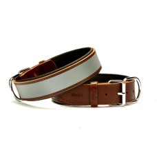 Doggie Konforlu Reflektörlü Deri Köpek Tasması 4x57-65 cm Kahverengi