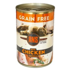 Ans Tahılsız Parça Tavuk Etli Kedi Konserve Mama 415 gr Ans Tahılsız Parça Tavuk Etli Kedi Konserve Mama 415 gr