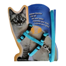 Kedi Göğüs Bel Tasma Takımı Medium Turkuaz 20*32-120 cm Kedi Göğüs Bel Tasma Takımı Medium Turkuaz 20*32-120 cm