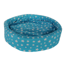 Yıldız Desenli Sünger Kedi Köpek Yatağı 10 cm x 42 cm Turkuaz