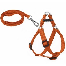Köpek Göğüs Tasma Seti 30-50 cm Turuncu + Gezdirme Kayışı