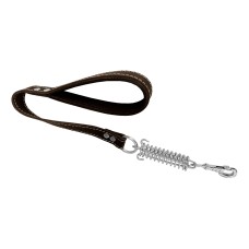 Lüx Deri Yaylı Köpek Gezdirme Kayışı 2,5 cm x 65 cm Kahverengi ( 100 kg )
