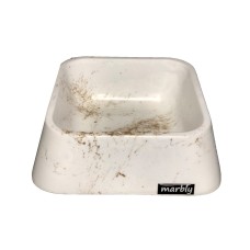 Marbly Beyaz Dalga Mermerit Köpek Mama Su Kabı 500 ml Marbly Beyaz Dalga Mermerit Köpek Mama Su Kabı 500 ml