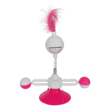 Markapet Vantuzlu Komik Dönen Kedi Oyuncağı 17 cm*18-30 cm Pembe