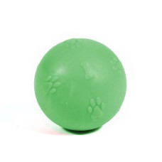 CCA Termoplastik Pati Desenli Sert Köpek Oyun Topu 7 cm Yeşil
