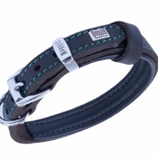 Doggie Yağlı Gerçek Deriden El Yapımı Köpek Boyun Tasması 1,5x20-25 cm Kahverengi