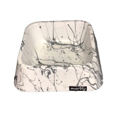 Marbly Zebra Mermerit Köpek Mama Su Kabı 500 ml