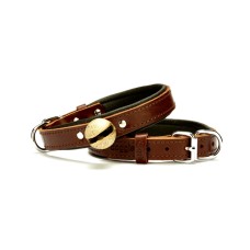Doggie Konforlu Zilli Avcı Deri Köpek Tasması 2x35-40 cm Kahverengi Doggie Konforlu Zilli Avcı Deri Köpek Tasması 2x35-40 cm Kahverengi