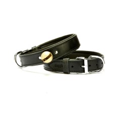 Doggie Konforlu Zilli Avcı Deri Köpek Tasması 3x42-50 cm Siyah Doggie Konforlu Zilli Avcı Deri Köpek Tasması 3x42-50 cm Siyah